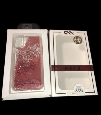 Чехол Case-Mate серии Waterfall для Apple iPhone X 10 — прозрачный/розовый блестящий розовый - Изображение 1 из 2