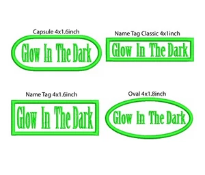 100PCS Glow In The Dark Custom Name Tags, Embroidered Patch, Custom Embroidered - Picture 1 of 7