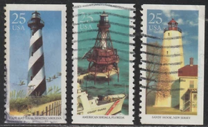 USA 1990 SC# 2471, 2473, 2474 - Lighthouses - Used Lot # 470 - Picture 1 of 2