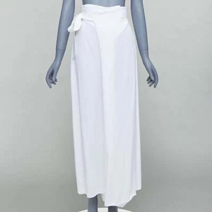 GIANFRANCO FERRE Vintage white wrap tie high waist wide leg cropped pants IT40 S - Picture 1 of 9