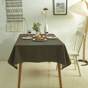 Simplicity Solid Color Table Tablecloth Waterproof Wipeable Home Decoration AUS - Picture 1 of 34