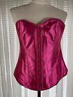 Pink Satin Corset Sz 4XL OverBust Sweetheart Neck Front Closure Lace Up Back NEW