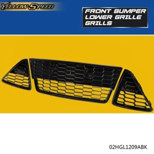 3Pcs Fit For 2012 2013 2014 Ford Focus Honeycomb Front Bumper Lower Grille Grill - Foto 1 di 12