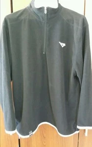 Black & White Trim Polyester Fleece Pony WindBreaker Zip Mock-Neck L/S M - Picture 1 of 6