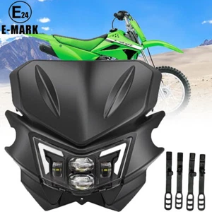 For Kawasaki KX KLX KLR KDX ZZR 110 125 250 300 450 650 LED Headlight w/ Faring - Picture 1 of 13