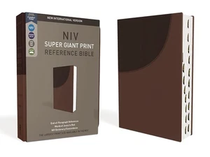 NIV SUPER GIANT PRINT Bible: Red Letter, Thumb Index [Brown, 16.5 font] - Picture 1 of 11