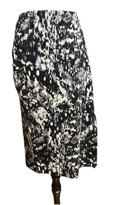 WITCHERY Corporate Black & White  Electric Waistband Split Midi Skirt Size 16 - Image 1 of 4