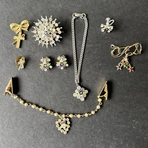 Vintage Jewelry Mixed Lot Masonic / Eastern Star - Brooch Earrings Pins Bracelet - Picture 1 of 15