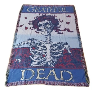 Tapiz de colección Grateful Dead con flecos calavera y rosas Bertha 45" × 66" - Imagen 1 de 11