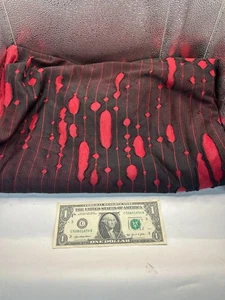 64" x 144" Red/ Black Fake Ripped Fabric Cotton Sewing Quilting BTY - Bild 1 von 3