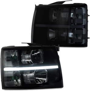 Conjunto de faros de barra LED (LED) 2007-2013 Chevy Silverado (humo) NUEVO - Imagen 1 de 9