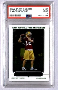 2005 Topps Chrome Aaron Rodgers Rookie #190 PSA 9 - Picture 1 of 2