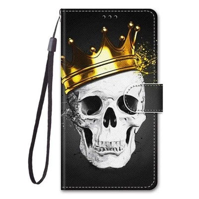Skull Crown Wallet Phone Case For Google Pixel Honor Magic Huawei Sony Nokia 1S - Image 1 of 4