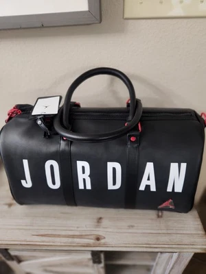 $125 Nike Air Jordan Sport Synthetic Leather Duffle 23L Luxury Travel Bag Black - Image 1 of 4