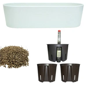 Set6 6 teilig Kunststoff Flori Pflanzschale weiss für Erdpflanzen - Bild 1 von 16