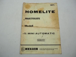 Homelite XL Mini Automatic Kettensäge Ersatzteilliste 1971 - Bild 1 von 2