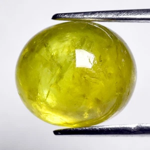 💎 7.51ct Oval Cabochon Natural Yellowish Green Grossular Garnet - Africa Gem - Picture 1 of 4