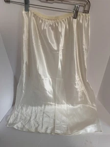 VTG Glossy SATIN Farr West Half Slip M Office secretary Gal 28" length ivory - Picture 1 of 3