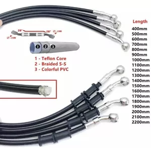 TUBO FRENO IN TRECCIA AERONAUTICO MOTO SCOOTER UNIVERSALE NRO 50 CM RACING - Picture 1 of 6