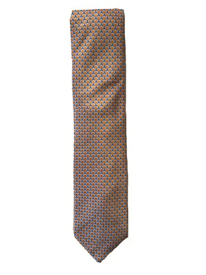 Corbata ajustable Brioni naranja abstracta hecha a mano en Italia 100% auténtica Foto 1 de 4