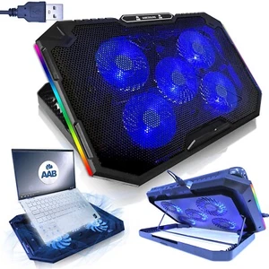 AABCOOLING Elektra NOTEBOOK ORDINATEUR PORTABLE REFROIDISSEUR 5 X ROUGE LED VENTILATEUR USB RGB LED 10 ~ 17" - Photo 1/8