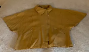 Jones New York hellbraun beige Wollmischung asymmetrischer kurzer Poncho Cape Pullover Einheitsgröße - Bild 1 von 17