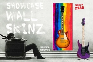 Wall Art Guitar Display Décor Panes -Oil Rainbow 2136 - Picture 1 of 12
