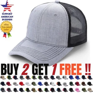 Baseball Cap Cotton Trucker Mesh Hat Snapback Adjustable Polo Style Visor Men - Picture 1 of 149