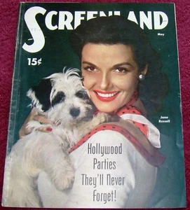 JUICY JANE RUSSELL COVER Screenland (5/51) movies Hayworth Douglas Stanwyck - Foto 1 di 8