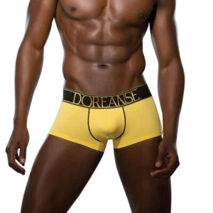 Doreanse Underwear Men's 1725 Boxer Hipster Trunk Black Yellow cotton modal - Picture 1 of 12
