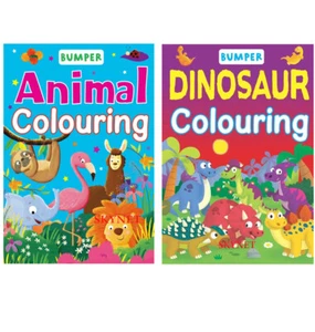 ANIMALS DINOSAUR Colouring Book Books Activity For Kids Children OVER 90 PAGES - Picture 1 of 20
