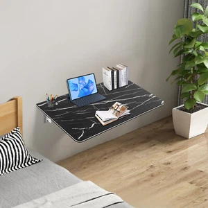 Wall Mounted Floating Folding Computer Desk PC Table Space Saving Home Furniture - Picture 1 of 18