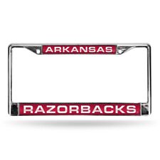 NCAA Fcl360101 Arkansas Razorbacks Laser-cut Chrome License Plate Frame
