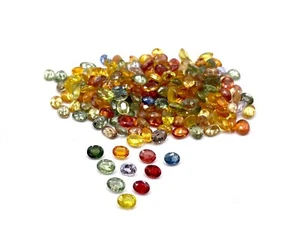 Natural Multi Sapphire Oval Cut Loose Gemstone Lot 24 Pcs 3*4 MM 5 CT - Picture 1 of 8