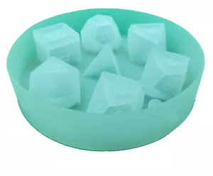 Silikon D&D TTRPG Würfelform 7-teiliges Set D4, D6, D8, D10, D12, D20 und Perzentil - Bild 1 von 6