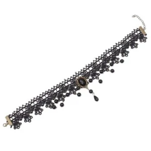 Elegant Choker Necklace for Women Girls with Pearl Pendant, Black Class - Bild 1 von 1
