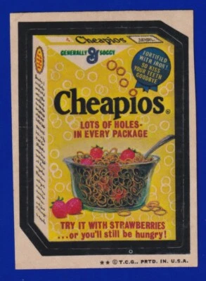 CHEAPIOS CEREAL 1973 TOPPS WACKY PACKAGES series 4 VERY GOOD - Image 1 of 2