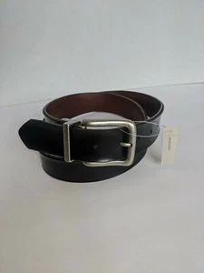 CINTURÓN REVERSIBLE ANTIGUO AZUL MARINO UNSEX NEGRO/MARRÓN TALLA:M (AJUSTE 36") - Imagen 1 de 12