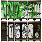 Miniature Folding Chinese Screen Decoration Lacquer Wood: Bamboo, Green, Forest