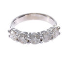 2.20CTW 5 Stone Diamond Wedding Anniversary Band Ring Solid 14k White Gold 6.5