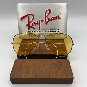 Gafas de sol vintage Bausch & Lomb Ray Ban cable chapadas en oro AMBERMATIC 58 mm - Imagen 1 de 14