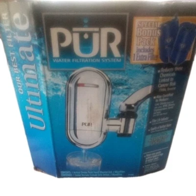 Ultimate Pur Water Chrome Filtration System Faucet With 2 Filters (New) Open Box - Image 1 of 4