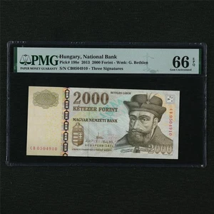 2013 Hungary National Bank 2000 Forint Pick#198e PMG 66 EPQ Gem UNC - Picture 1 of 4