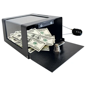 Steel Locking Tip Box - Heavy-Duty Secure Tip Jar with Combination Cable Lock - Picture 1 of 9