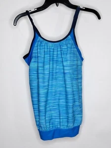 NWT Free People Swim Tankini Blue Size Small Strap Gathered Elastic Bottom - Picture 1 of 2