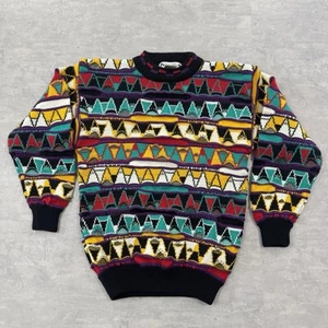 Vintage 90er Coogi Stil Damen Medium Ed Bassmaster Regenbogen Strick Pullover Farben - Bild 1 von 19