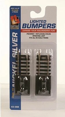 Life Like 3008 HO Scale Lighted Bumper 2-Pack -- Code 100 Nickel Silver - Image 1 of 1