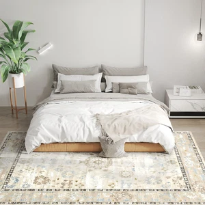 HOMCOM Area Rug, Boho Living Room Rug Carpet, Machine Washable - Picture 1 of 23