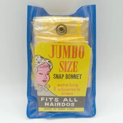 Винтажная шапка-шляпа Snap Bonnet большого размера удлиненная дождевая желтая с цветочным рисунком Гонконг - Изображение 1 из 3