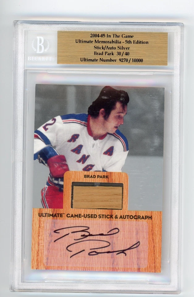 2004-05 IN THE GAME ULTIMATE 5TH EDITION SILVER /40 AUTO STICK BRAD PARK — 第 1/1 张图片